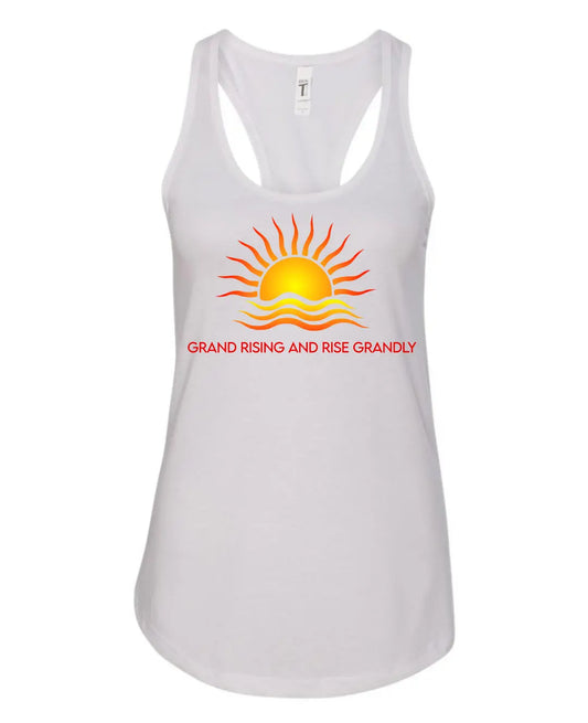 Women's Racerback Tank -  Grand Rising and Rise Grandly 7Suns Apparel