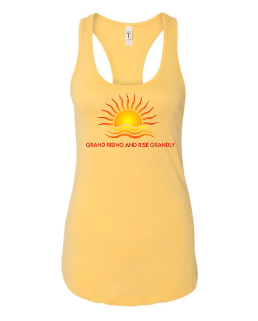 Women's Racerback Tank -  Grand Rising and Rise Grandly 7Suns Apparel