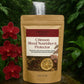 Bag of Crimson Blood Nourisher & Protector herbal wellness tea for blood support and detox with waterfall background