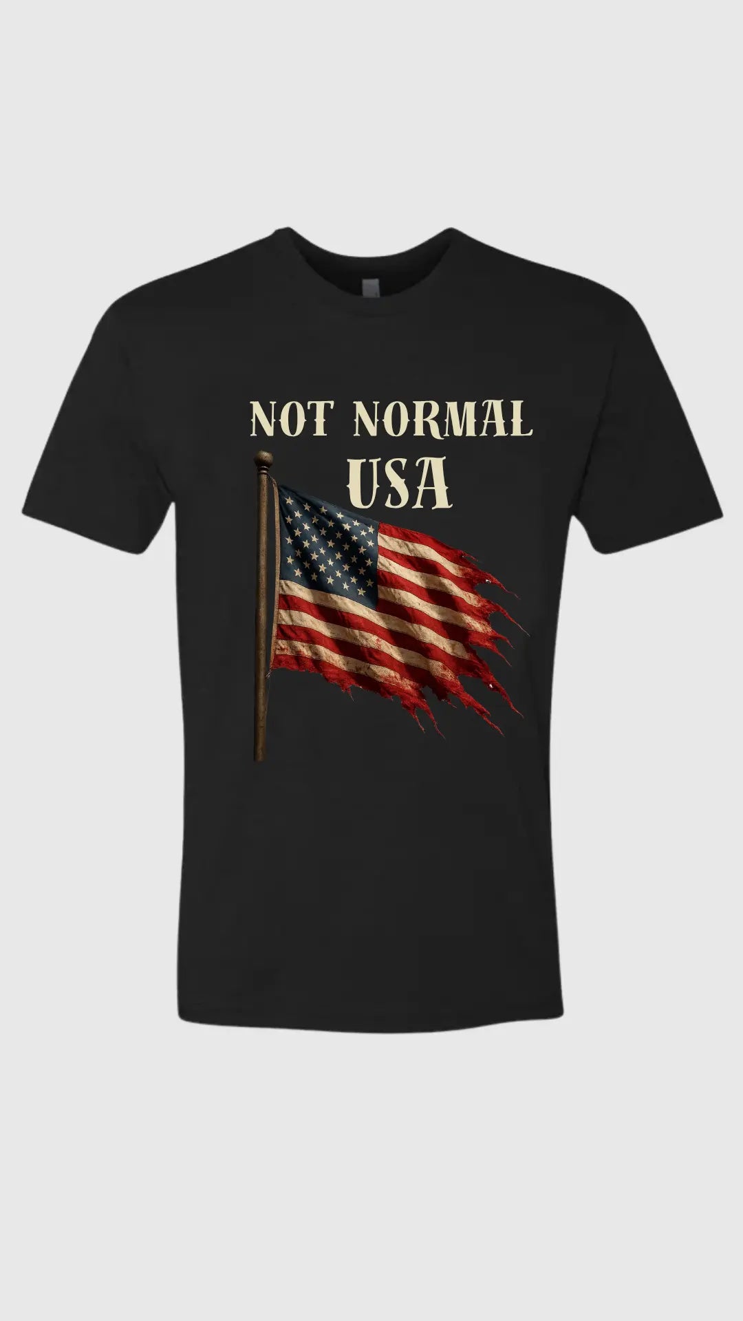 Not Normal USA Over the Flag Text