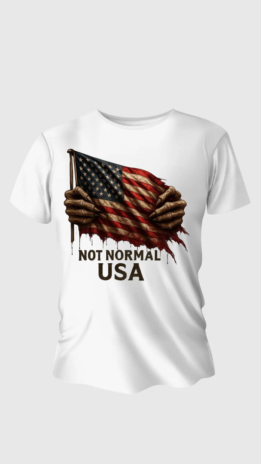 Not Normal USA T-shirt with Skull hands
