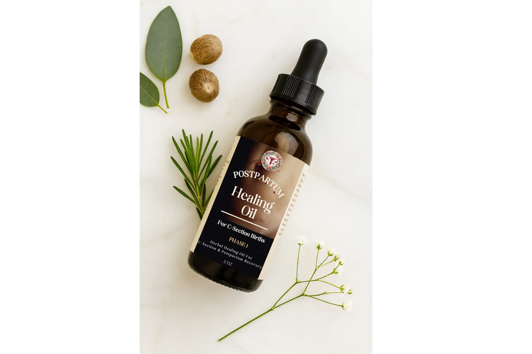 C-Section healing oil laying down