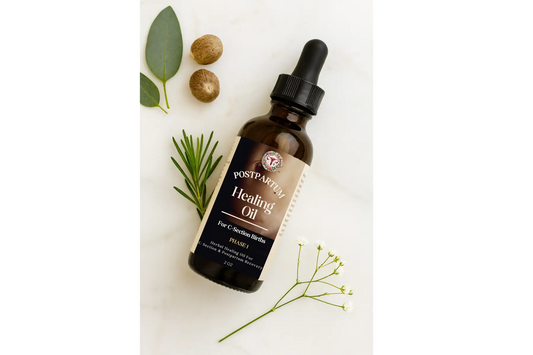 C-Section healing oil laying down