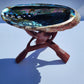 Abalone Shell with Hand-Carved Wooden Tripod Snake Stand – 5–6" Shell 7chakrasrus