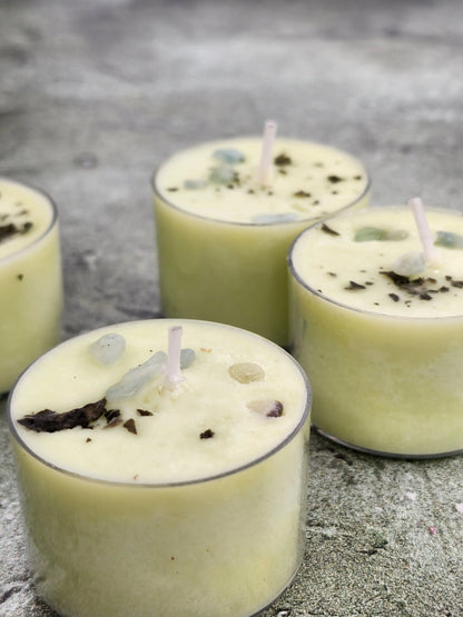 Crystal and Infused Tealights Herbal Scents Candle & Co.