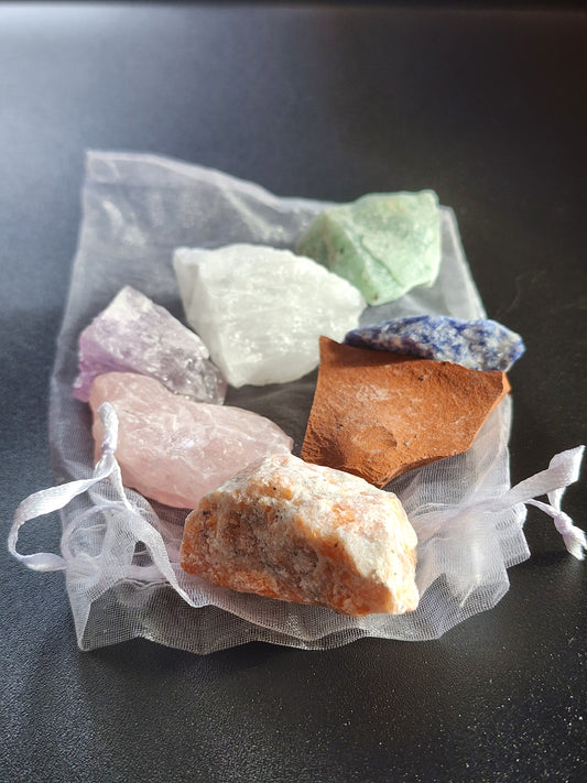 Blessed 7Chakra Stones Healing Crystal Bag | Blessed With Reiki Charged Healing Energy