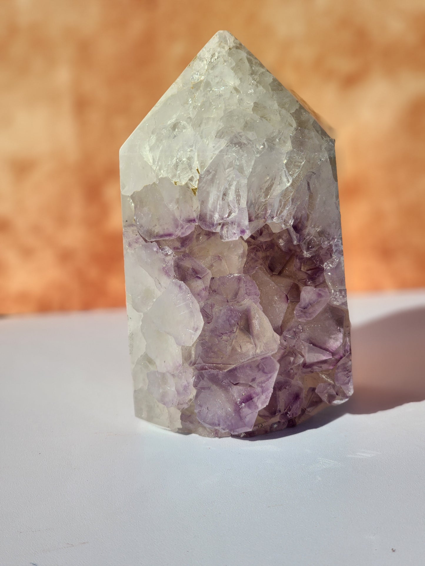 Natural Agate with Amethyst  Druze