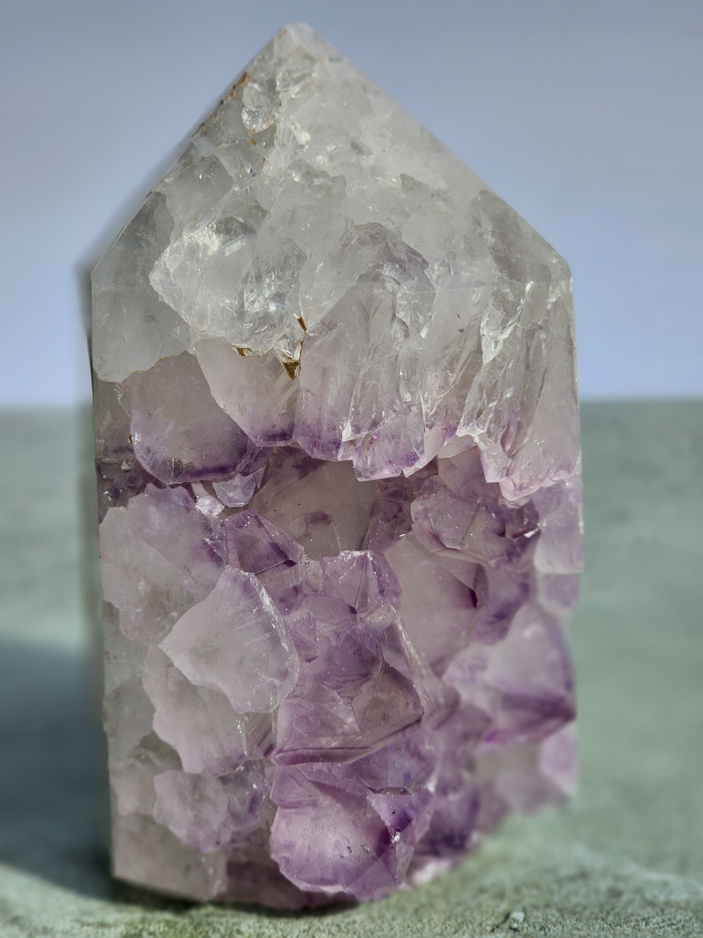 Natural Agate with Amethyst  Druze