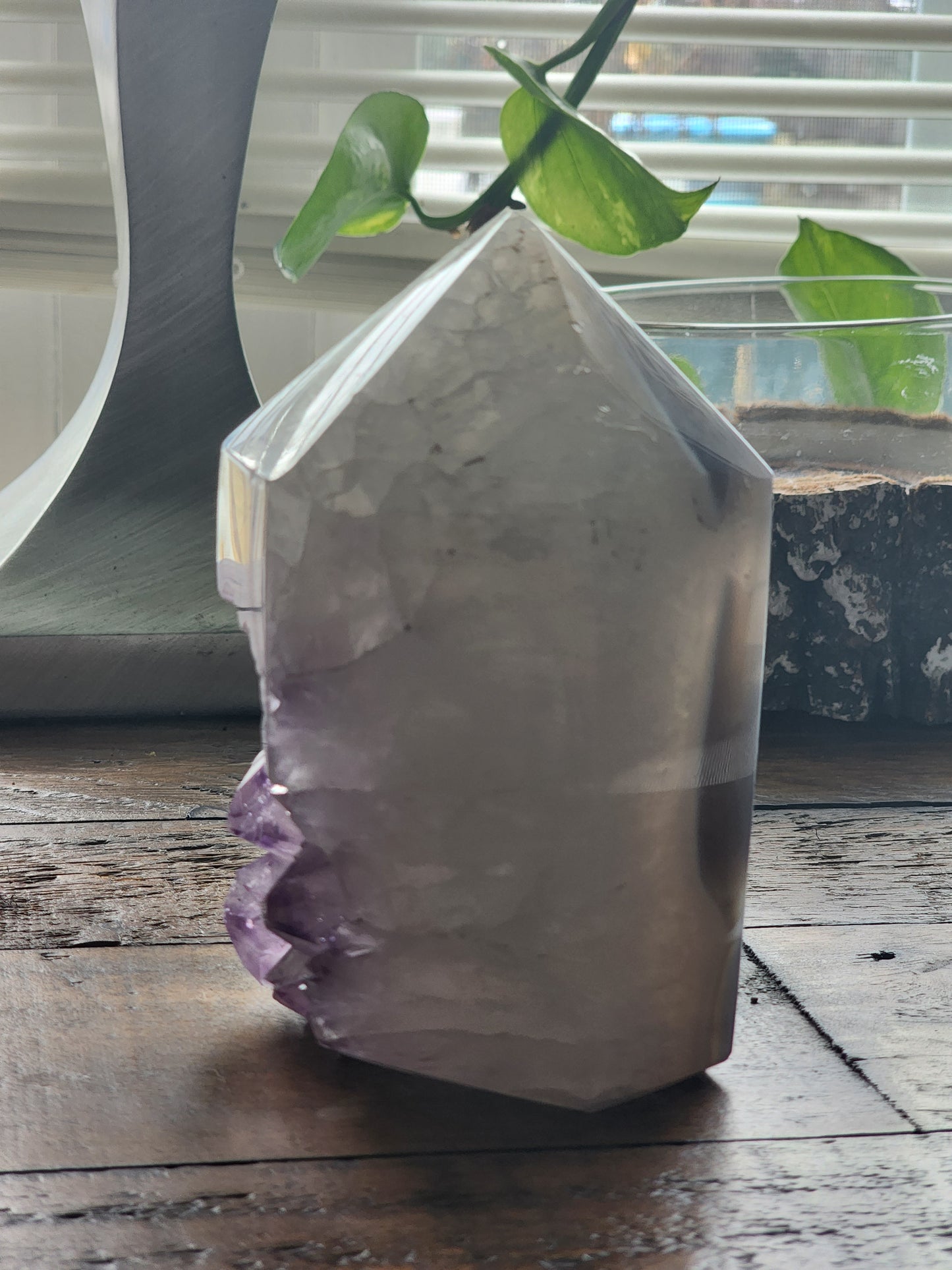 Natural Agate with Amethyst  Druze