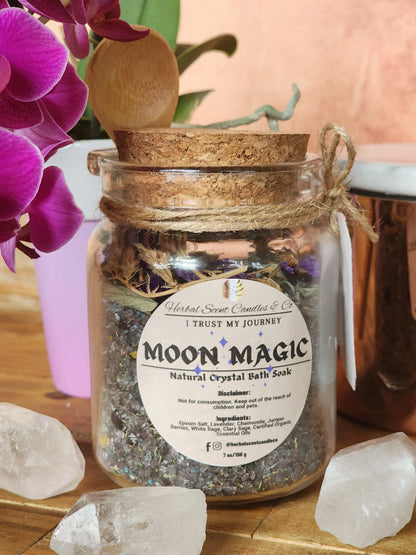 Moon Magic All-Natural Organic Crystal Bath Soak Herbal Scent Candles & Co.