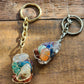 Seven Stone Chakra Keychain | Gold & Silver Toned Keychains 7chakrasrus