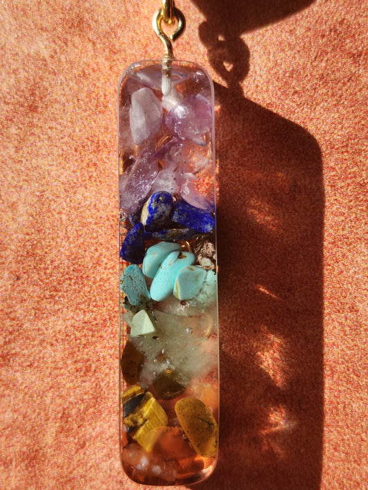 Orgonite 7Chakras Balancing Crystal Necklace | EMF Protection Jewelry | Balance, Alignment, Clarity