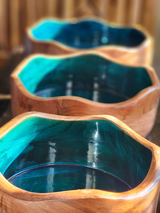 Customized "Green Energy" Acacia Wood Candle Bowl