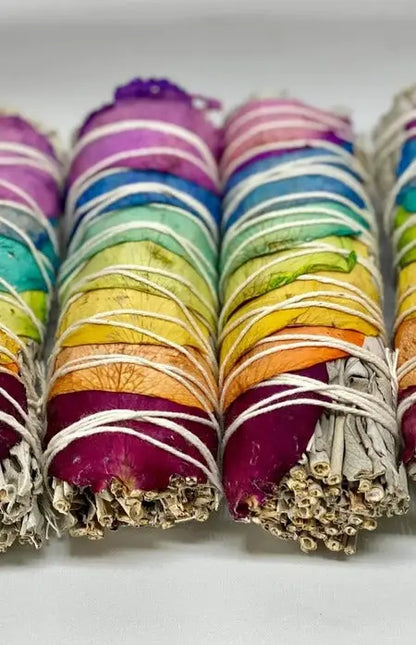 7Chakras Rose Petal White Sage Smudge Stick 7chakrasrus